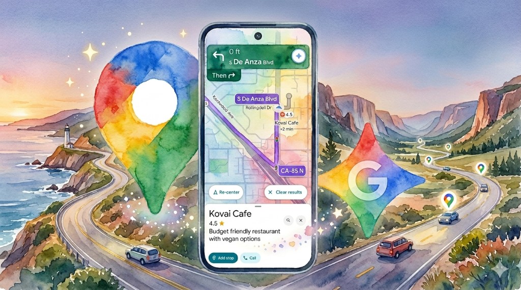 Maps and Gemini road trip group navigation concept