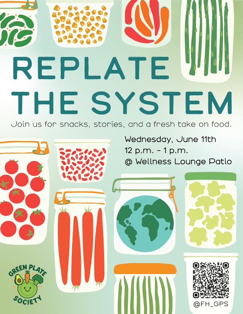 Green Plate Society Replate the System event flyer, Foothill College