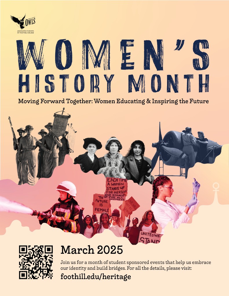 Women's History Month March 2025 poster, Foothill College